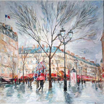 Peinture Place de la comédie française par Novokhatska Olga | Tableau Figuratif Acrylique, Huile Urbain