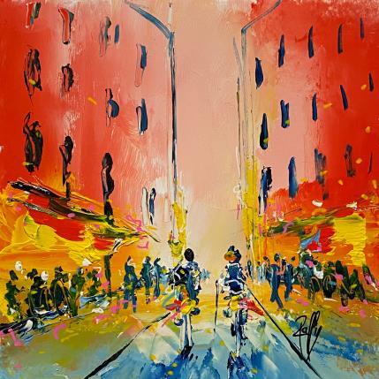 Painting Soir de ville by Raffin Christian | Painting Figurative Oil Urban