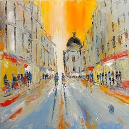 Peinture Ville d'un jou par Raffin Christian | Tableau Figuratif Huile Urbain