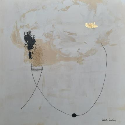 Painting abstract  beige B 129 by Wilms Hilde | Painting Abstract Acrylic, Gold leaf, Sand Pop icons