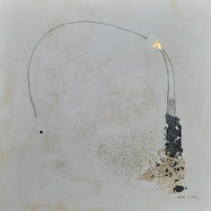 Painting abstract white B 131 by Wilms Hilde | Painting Abstract Acrylic, Gold leaf, Sand Pop icons