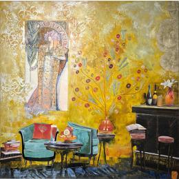 Painting Sarah by Romanelli Karine | Painting Figurative Acrylic, Gluing