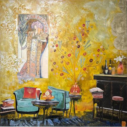 Peinture Sarah par Romanelli Karine | Tableau Figuratif Acrylique, Collage