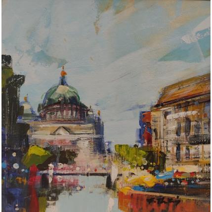 Painting By the river by Frédéric Thiery | Painting Figurative Acrylic Architecture, Landscapes, Pop icons, Urban
