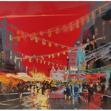 Painting L'Avenue pavoisée by Frédéric Thiery | Painting Figurative Acrylic Life style, Pop icons, Society, Urban