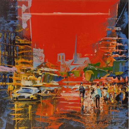 Painting Paris Notre Dâme 2 by Frédéric Thiery | Painting Figurative Acrylic Architecture, Life style, Pop icons, Urban