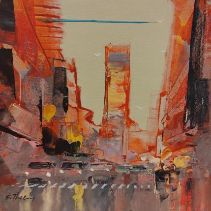 Painting Afternoon at Time Square by Frédéric Thiery | Painting Figurative Acrylic Architecture, Pop icons, Society, Urban