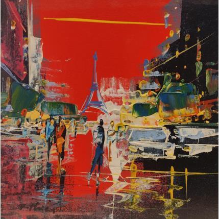 Painting Paris Champs Elysées 2 by Frédéric Thiery | Painting Figurative Acrylic Architecture, Life style, Pop icons, Urban