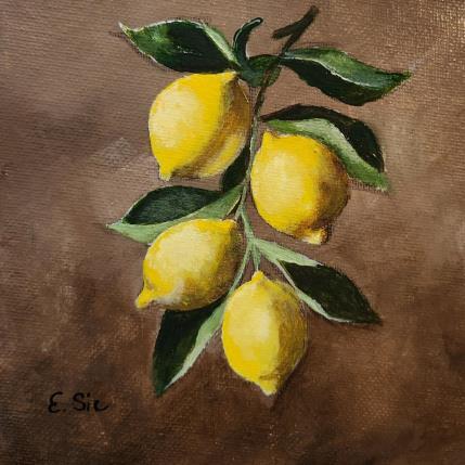 Peinture Les citrons par Sie Evelyne | Tableau Figuratif Acrylique Natures mortes