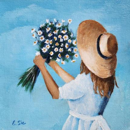 Peinture Les marguerites par Sie Evelyne | Tableau Figuratif Acrylique Scènes de vie