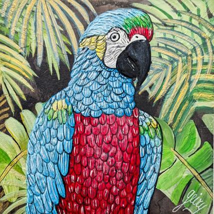 Peinture ARA par Geiry | Tableau Matiérisme Résine Animaux