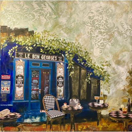 Peinture Le bon Georges par Romanelli Karine | Tableau Figuratif Acrylique, Collage