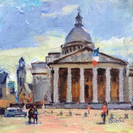 Peinture La place du Panthéon  par Dontu Grigore | Tableau Figuratif Huile Urbain