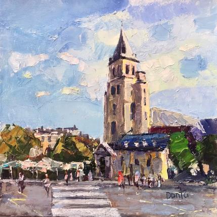 Peinture L'église Saint Germain  par Dontu Grigore | Tableau Figuratif Huile Urbain