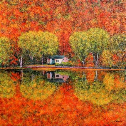 Peinture L'âme de l'automne par Dessapt Elika | Tableau Impressionnisme Acrylique, Sable