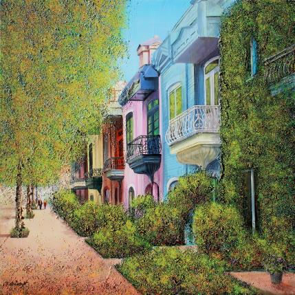 Peinture Montréal en couleurs par Dessapt Elika | Tableau Impressionnisme Acrylique, Sable