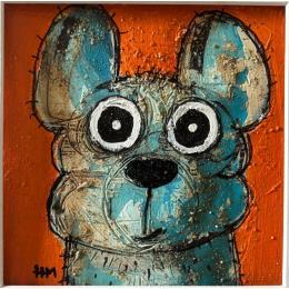 Painting Orange et bleu by Maury Hervé | Painting Raw art Animals