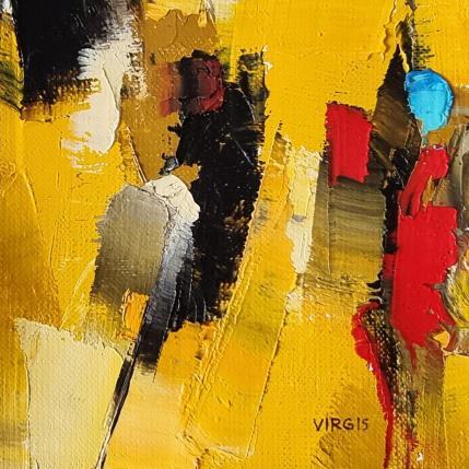 Peinture Blue sun par Virgis | Tableau Abstrait Huile Minimaliste