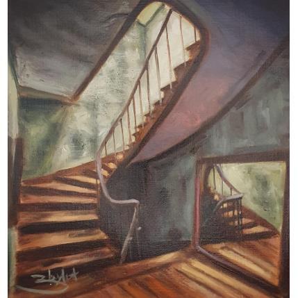 Peinture L'escalier par Zbylut Ludovic | Tableau Figuratif Huile