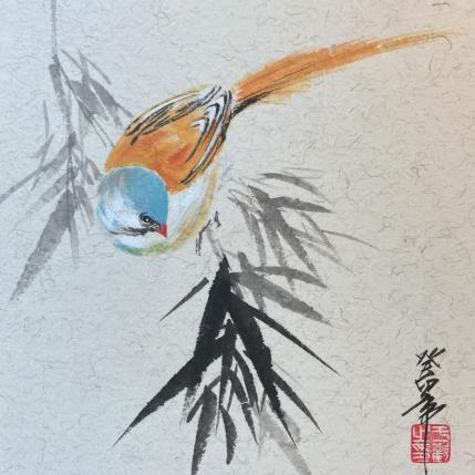 Peinture Bird par Yu Huan Huan | Tableau Figuratif Aquarelle, Encre Animaux
