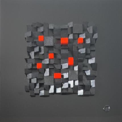 Gemälde Sky Line von Bauquel Véronique | Gemälde Abstrakt Acryl, Collage, Holz Minimalistisch