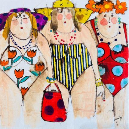 Peinture Martine Antoinette Luce par Colombo Cécile | Tableau Art naïf Acrylique, Aquarelle, Collage, Encre, Pastel Portraits