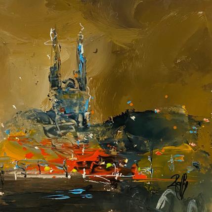 Peinture Coeur de ville par Raffin Christian | Tableau Figuratif Huile Urbain