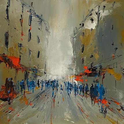 Peinture Centre ville par Raffin Christian | Tableau Figuratif Huile Urbain