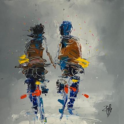 Peinture Complices par Raffin Christian | Tableau Figuratif Huile Scènes de vie