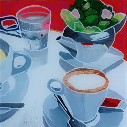 Peinture Le thé était assez parfumé par Auriol Philippe | Tableau Figuratif Acrylique, Plexiglas, Posca Natures mortes