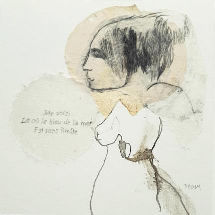 Peinture ME VOICI  par Pagny Corine | Tableau Art Singulier Encre Nature, Nu