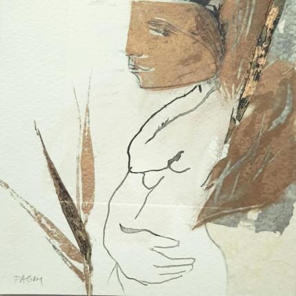 Peinture Sans un mot  par Pagny Corine | Tableau Art Singulier Encre Nu