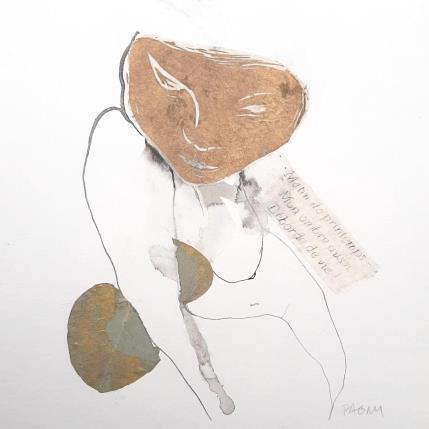 Peinture Matin de printemps par Pagny Corine | Tableau Art Singulier Collage, Encre Nature, Nu