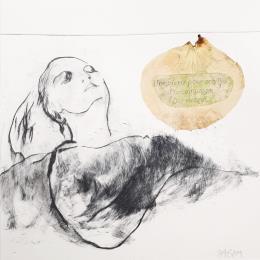 Peinture une pierre pour oreiller par Pagny Corine | Tableau Art Singulier Collage, Encre Nature, Nu