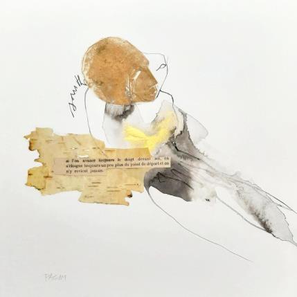 Peinture Quand je me lève, je titube le ciel étoilé par Pagny Corine | Tableau Art Singulier Collage, Encre Nature, Nu