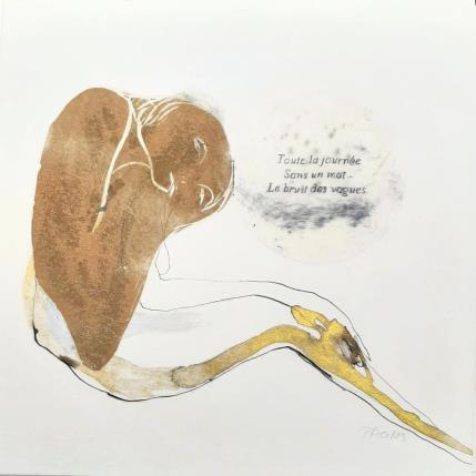 Peinture Toute la journée sans un mot  par Pagny Corine | Tableau Art Singulier Encre Nature, Nu