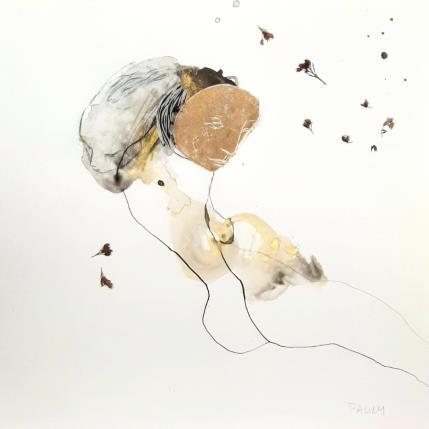 Peinture La fraîcheur j'en fais ma demeure et je m'assoupis par Pagny Corine | Tableau Art Singulier Collage, Encre Nature, Nu