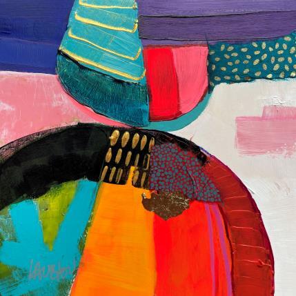 Painting ST25-0302 by Lau Blou | Painting Abstract Acrylic, Gluing, Gold leaf