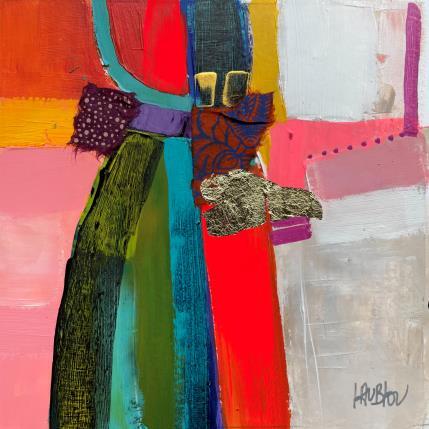 Painting ST25-0304 by Lau Blou | Painting Abstract Acrylic, Cardboard, Gold leaf