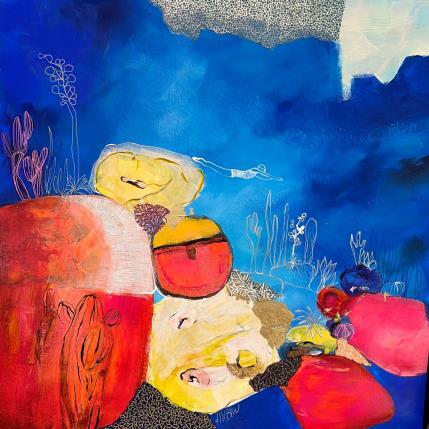 Painting Passage vers le Ciel by Lau Blou | Painting Abstract Acrylic, Gluing