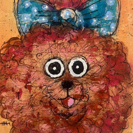 Peinture Chou Chou par Maury Hervé | Tableau Art Singulier Acrylique, Encre, Sable Animaux