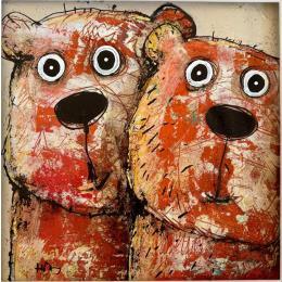 Painting You and Me by Maury Hervé | Painting Raw art Ink, Sand Animals