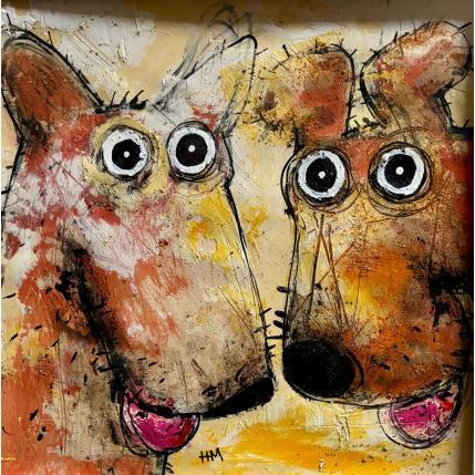 Peinture In Love par Maury Hervé | Tableau Art Singulier Encre, Sable Animaux