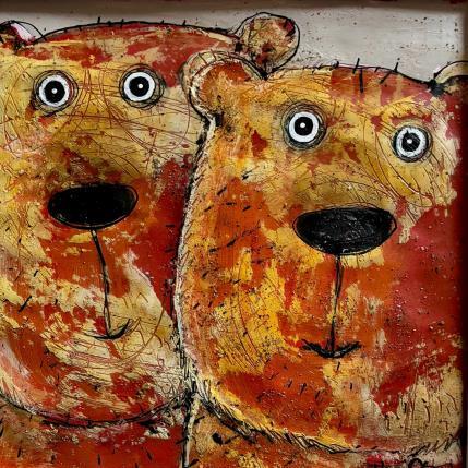 Peinture So Surprised par Maury Hervé | Tableau Art Singulier Encre, Sable Animaux