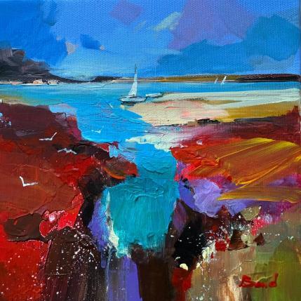 Painting Harbor Tranquility by Bond Tetiana | Painting Figurative Oil Pop icons