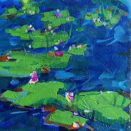 Painting Floating Flowers by Carrillo Cindy  | Painting Figurative Oil Landscapes, Nature