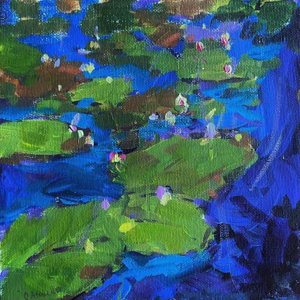 Painting Fragrant Lily Pond by Carrillo Cindy  | Painting Figurative Oil Landscapes, Nature