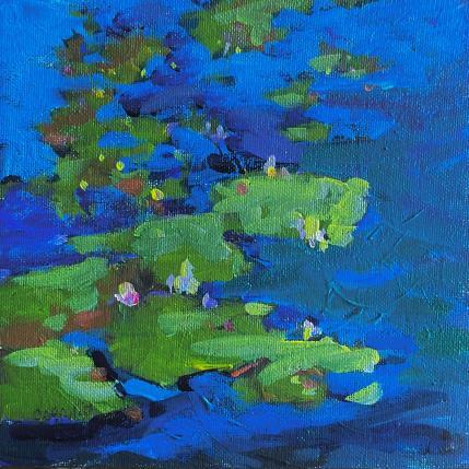 Painting Lilypads in Bloom by Carrillo Cindy  | Painting Figurative Oil Landscapes, Nature