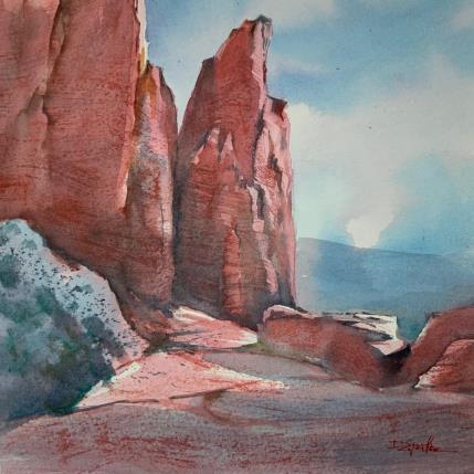 Peinture SEDONA 119 par Seruch Capouillez Isabelle | Tableau Figuratif Aquarelle Nature, Paysages, Urbain