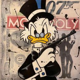 Painting F3  Picsou bond by Marie G.  | Painting Pop-art Acrylic, Gluing, Wood Pop icons